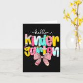 Carte Preppy Hello Kindergarten Enseignant Coquette Reto (Fleur jaune)