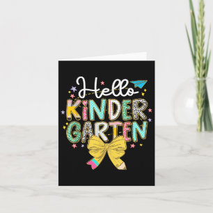 Carte Preppy Hello Kindergarten Enseignant Coquette Reto