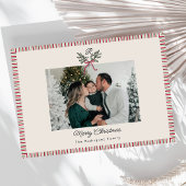 Carte Preppy Holiday Card with Monogram and Family Photo