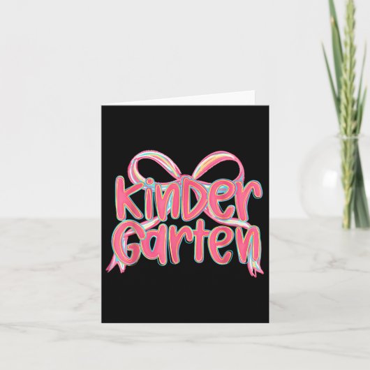 Carte Preppy Kindergarten Coquette Bow Retour À L'École (Devant)