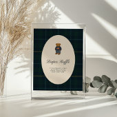 Carte Preppy Polo Teddy Bear Diaper Raffle Sign