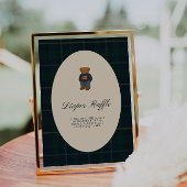 Carte Preppy Polo Teddy Bear Diaper Raffle Sign