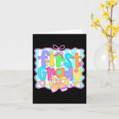 Carte Preppy Retour À L'École 1ère Classe Coquette Bow G (Fleur jaune)