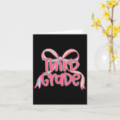 Carte Preppy Retour À L'École 3E Année Pink Coquette Bow (Fleur jaune)