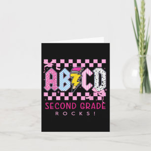 Carte Preppy Rose Bow Abcd Deuxième Classe Rocks Lig