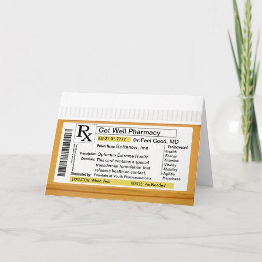 Carte Prescription RX pour la santé (Devant)