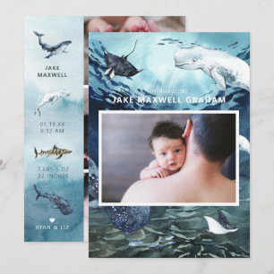 Carte Présentation   Annonce de naissance Ocean Baby