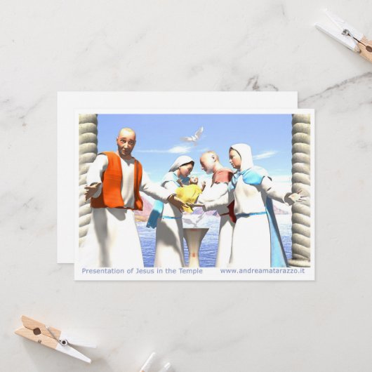 Carte Présentation de Jésus dans le Temple (Devant/Arrière en situation)