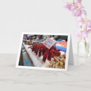 Carte Présentation des crevettes au Mercado Central, Val