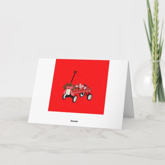 Carte Présents Wagon Rouge Nom de Bow Merry Christmas Ch (Dos)