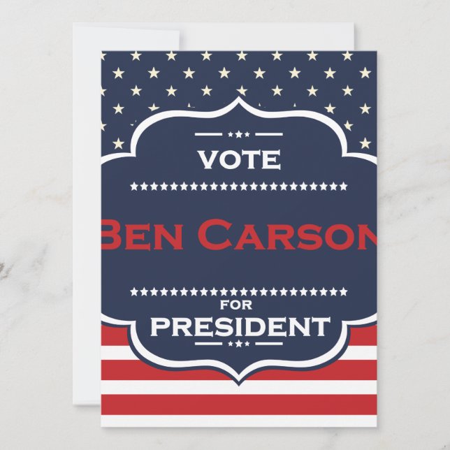 Carte président ben carson (Devant)