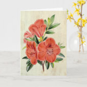 Carte Président botanique vintage Azalea (Fleur jaune)