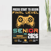 Carte Press Start To Begin Final Level Senior 2026 Gamer (Devant)