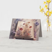 Carte Pressed flowers growing from a book Birthday (Fleur jaune)