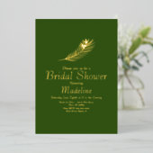 Carte Pressée Mariage feuille or Palm (Debout devant)