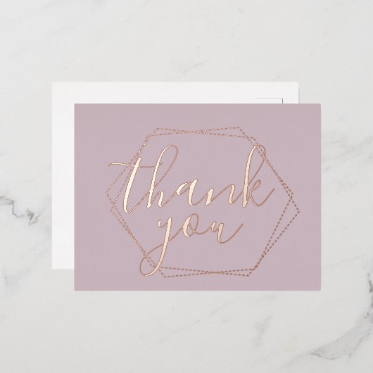 Carte Pressée Merci cadre rose (Recto/Verso)