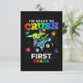 Carte Prêt à écraser le dinosaure de première année (Debout devant)