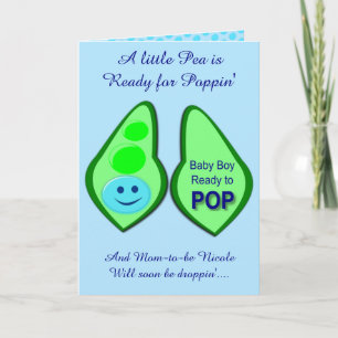 Carte Prêt à faire Pop Baby Boy Blue Pea Custom