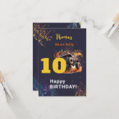 Carte Prêt à planter camion monstre foncé heureux annive (Devant/Arrière en situation)