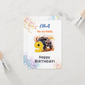 Carte Prêt à planter un camion monstre heureux anniversa (Devant/Arrière en situation)