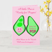 Carte Prêt à pop bébé fille Pea rose Personnalisé (Fleur jaune)