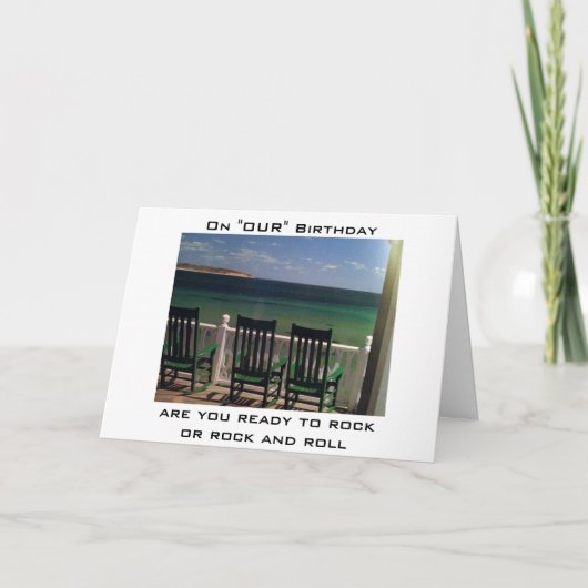 CARTE PRÊT À ROCK OU ROCK/ROLL ANNIVERSAIRE MUTUEL (Devant)