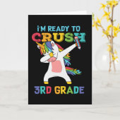 Carte Prêt Crush 3e année de retour école Unicorn Dabbin (Fleur jaune)