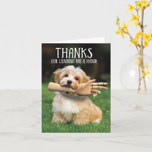 Carte Prêt D'Un Merci À Main (Fleur jaune)