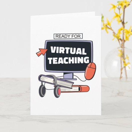 Carte Prêt pour l'enseignement virtuel (Fleur jaune)