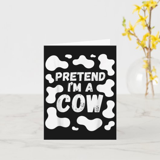 Carte Pretend I'm A Cow Funny Halloween (Fleur jaune)