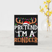 Carte Pretend I'm A Reindeer Lazy Mens Womens Christmas  (Fleur jaune)