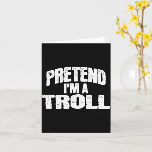 Carte Pretend I'm A Troll Funny Halloween Costume (Fleur jaune)