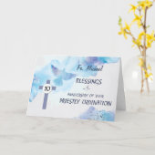 Carte Prêtre 10ème anniversaire de l'Ordination Bénédict (Fleur jaune)