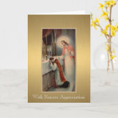 Carte Prêtre catholique à l'autel Merci (Fleur jaune)