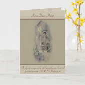 Carte Prêtre catholique Paroles d'encouragement (Fleur jaune)