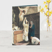 Carte Prêtre catholique Vierge Marie Prière religieuse (Fleur jaune)