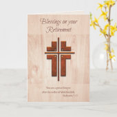 Carte Prêtre des bénédictions de retraite, Croix sur boi (Fleur jaune)