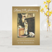 Carte Prêtre d'Ordination du 50e anniversaire à l'autel (Fleur jaune)