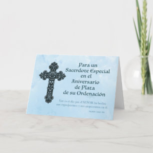 Carte Prêtre du 25e anniversaire de l'Ordination en arge