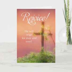 Carte Prêtre Rejoice à Pâques avec Croix et Branches