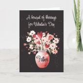 Carte Prêtre Valentines Religieuses Jour Bouquet Bénédic (Devant)