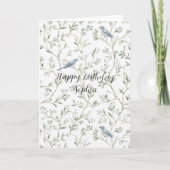 Carte Pretty Blue Birds Birthday (Devant)