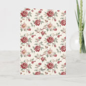 Carte Pretty Chic Red Cream Floral Heart (Dos)