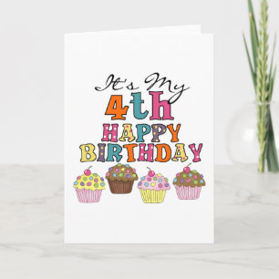 Carte Pretty Cupcakes 4th Birthday Tshirts and Gifts