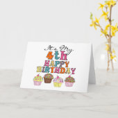 Carte Pretty Cupcakes 4th Birthday Tshirts and Gifts (Fleur jaune)