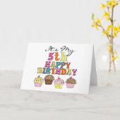 Carte Pretty Cupcakes 5e Anniversaire Tshirts et cadeaux (Fleur jaune)