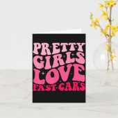 Carte Pretty Girls Love Fast Funny Saying Jokes Retro Gr (Fleur jaune)