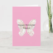 Carte Pretty Girly Pink Butterfly Wings Birthday (Devant)