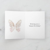 Carte Pretty Girly Pink Butterfly Wings Birthday (Intérieur)