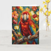 Carte Pretty Impasto Macaw Parrot | Blank (Fleur jaune)